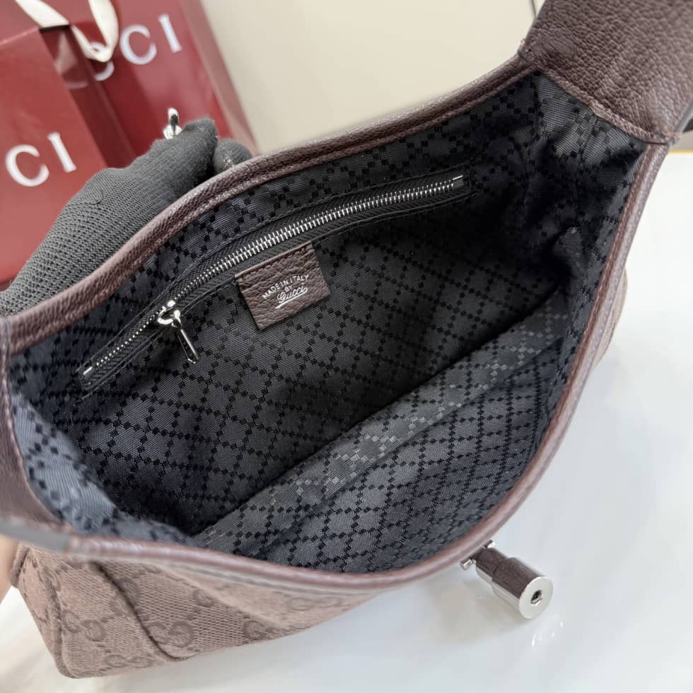 Gucci Jackie Slim Medium Shoulder Bag Dark Brown_7_156291 Gucci Jackie Slim Medium Shoulder Bag Dark Brown