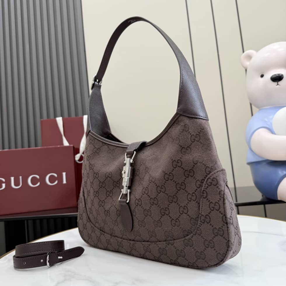 Gucci Jackie 1961 Medium Shoulder Bag Dark Brown_2_156301 Gucci Jackie 1961 Medium Shoulder Bag Dark Brown
