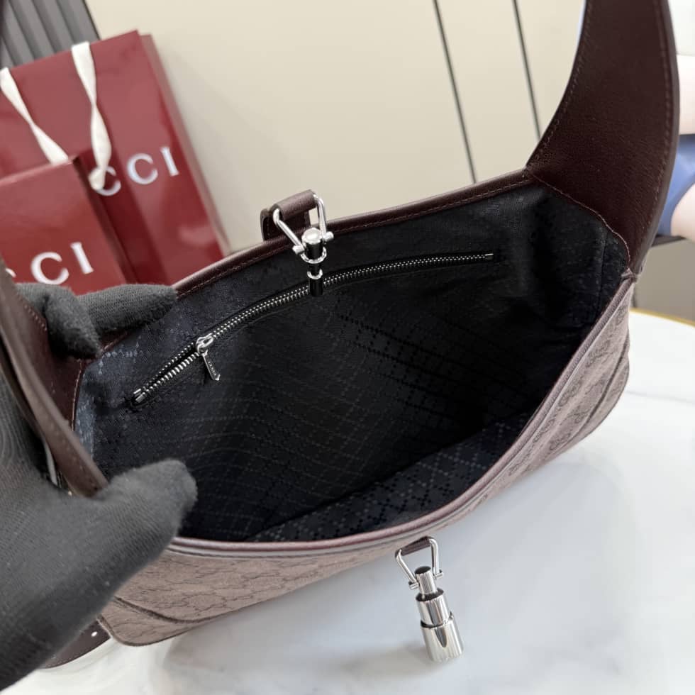 Gucci Jackie 1961 Medium Shoulder Bag Dark Brown_8_156301 Gucci Jackie 1961 Medium Shoulder Bag Dark Brown