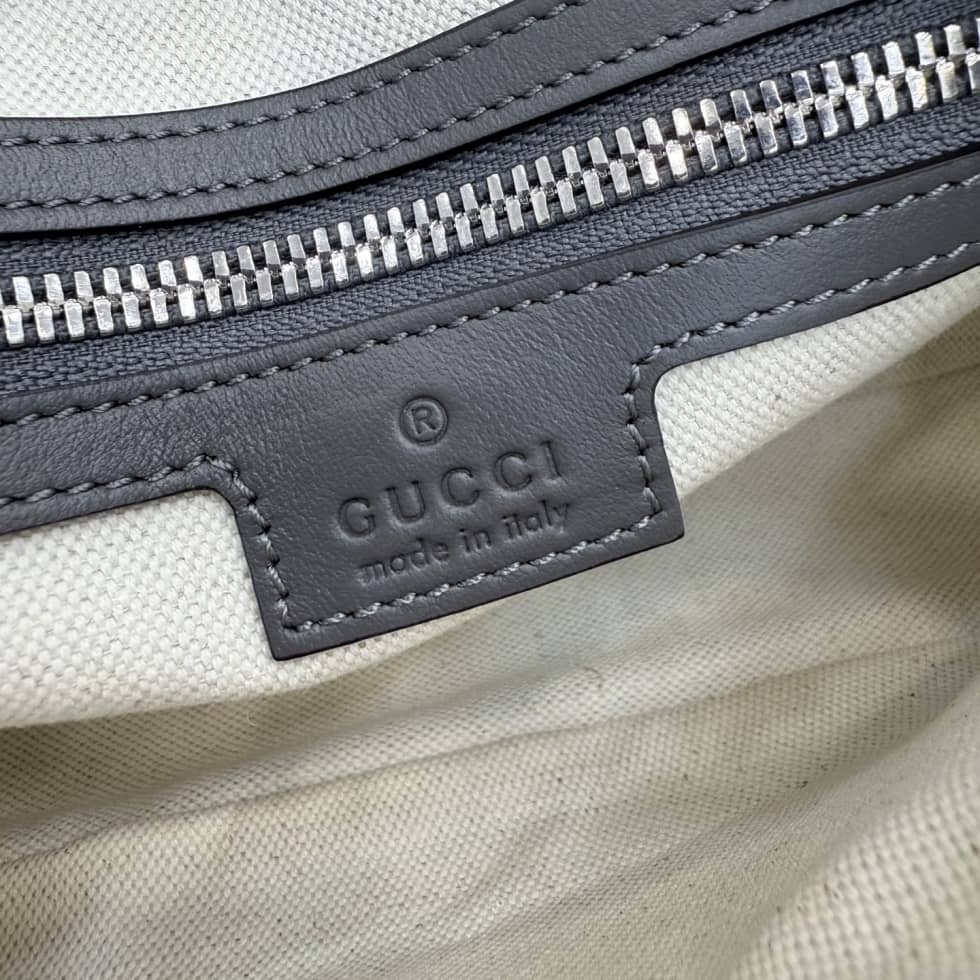 Gucci GG Emblem Leather Small Crossbody Bag Gray_8_156331 Gucci GG Emblem Leather Small Crossbody Bag Gray