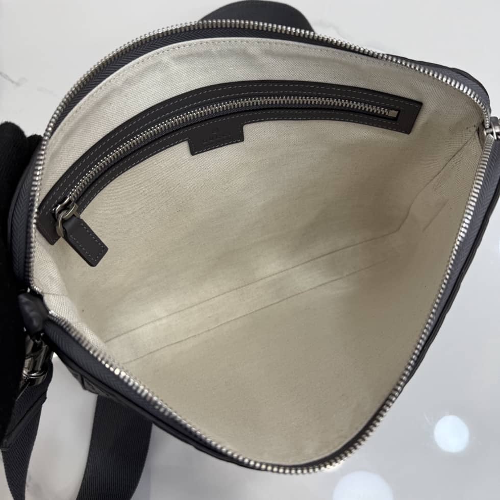 Gucci GG Emblem Leather Medium Gray Crossbody Bag_7_156351 Gucci GG Emblem Leather Medium Gray Crossbody Bag
