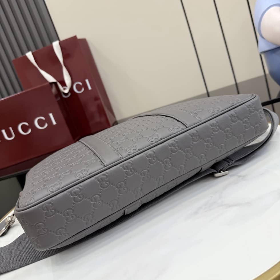 Gucci GG Emblem Leather Large Briefcase 850222_3_156361 Gucci GG Emblem Leather Large Briefcase 850222