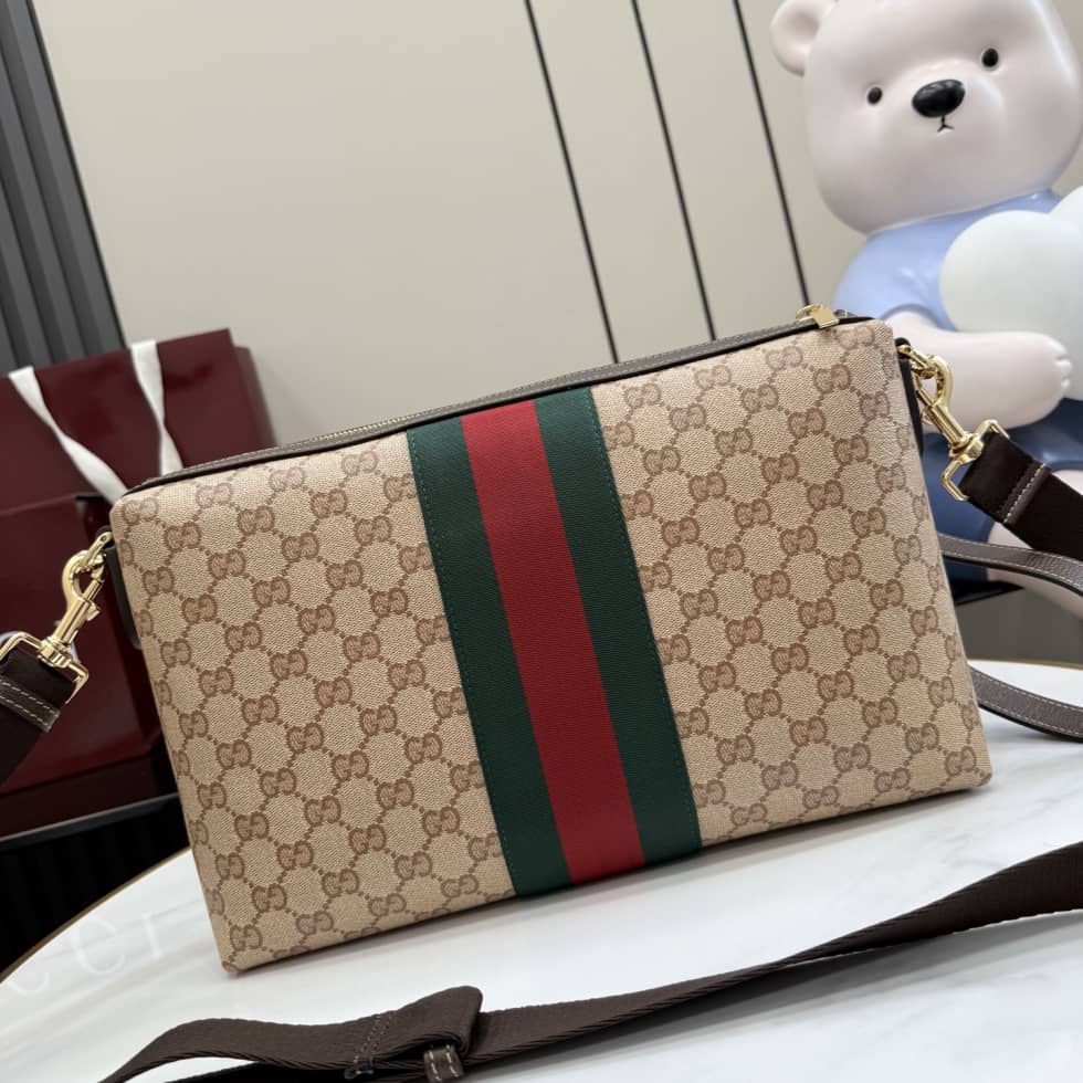 Gucci Medium Beige Crossbody Bag With Web A002KX_1_156431 Gucci Medium Beige Crossbody Bag With Web A002KX