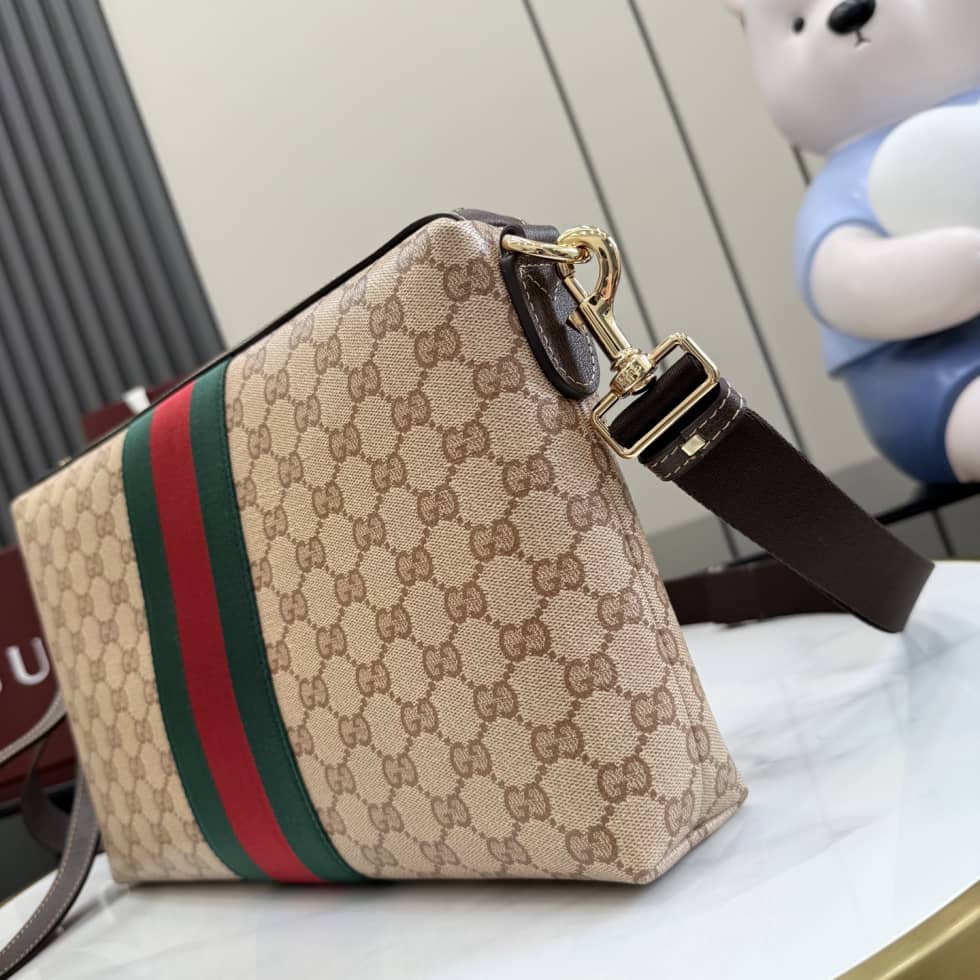 Gucci Medium Beige Crossbody Bag With Web A002KX_2_156431 Gucci Medium Beige Crossbody Bag With Web A002KX