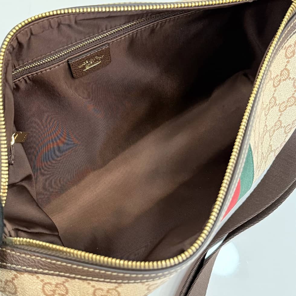 Gucci Medium Beige Crossbody Bag With Web A002KX_7_156431 Gucci Medium Beige Crossbody Bag With Web A002KX