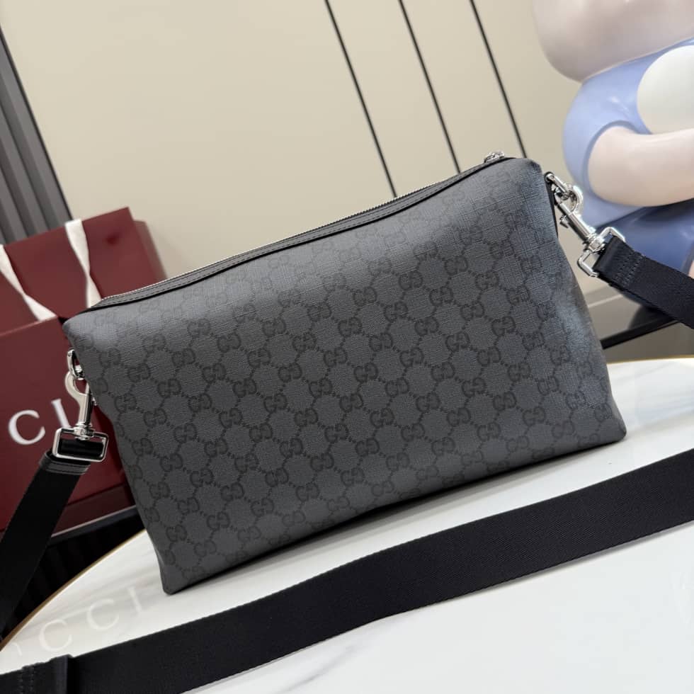 Gucci Medium Crossbody Bag With Web Black A002KX_1_156441 Gucci Medium Crossbody Bag With Web Black A002KX