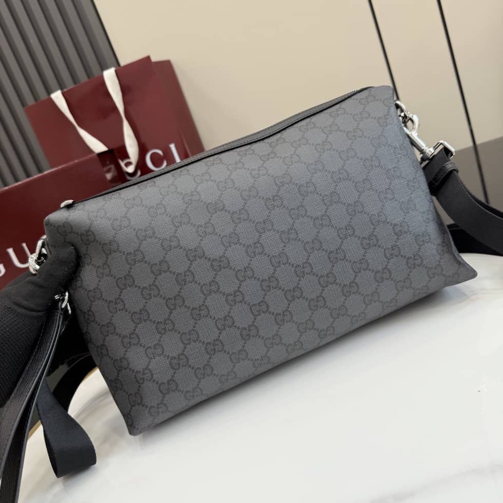 Gucci Medium Crossbody Bag With Web Black A002KX_2_156441 Gucci Medium Crossbody Bag With Web Black A002KX