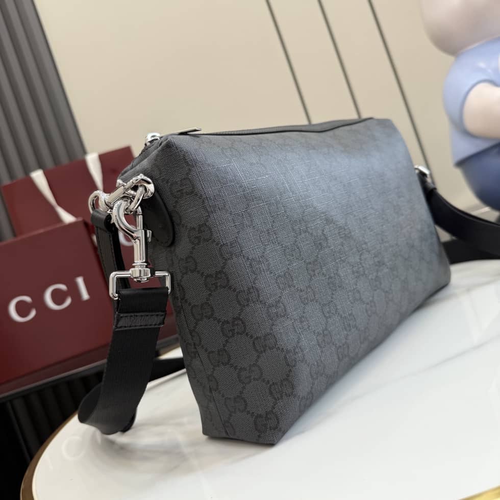 Gucci Medium Crossbody Bag With Web Black A002KX_6_156441 Gucci Medium Crossbody Bag With Web Black A002KX