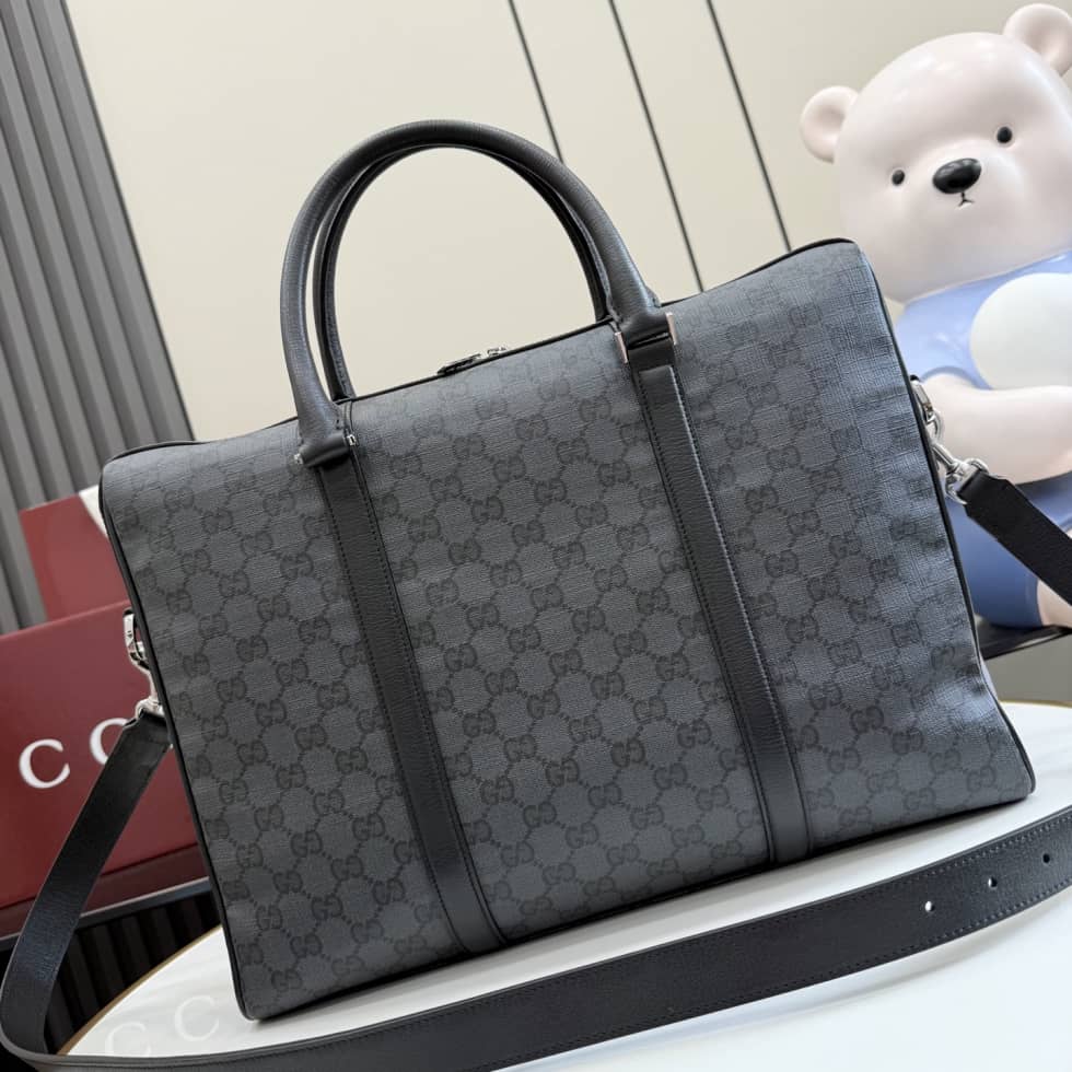 Gucci Essence Classic Medium Briefcase Black A0007X_1_156461 Gucci Essence Classic Medium Briefcase Black A0007X