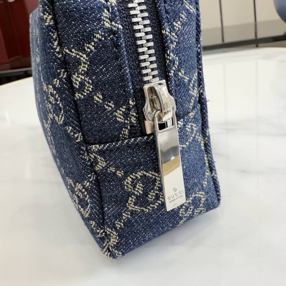Gucci Medium Denim Cosmetic Case With Gucci Plaque_5_156471 Gucci Medium Denim Cosmetic Case With Gucci Plaque