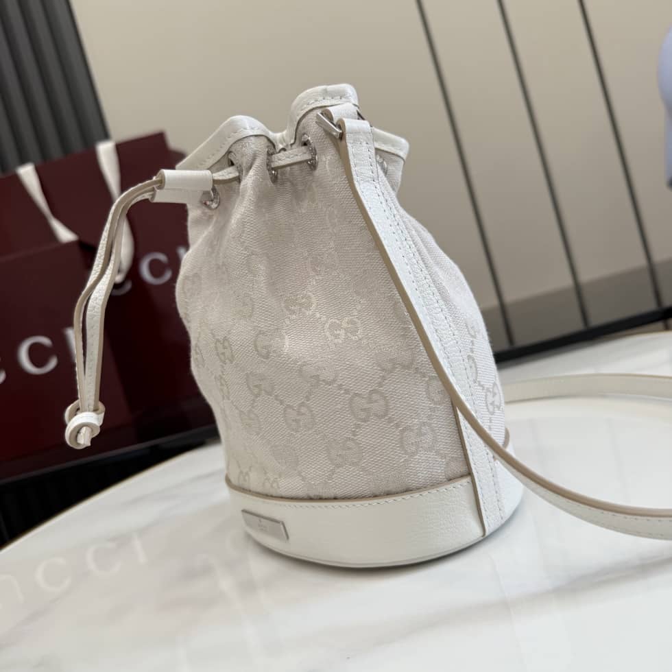 Gucci GG Canvas Mini Ivory Bucket Bag 875802_2_156491 Gucci GG Canvas Mini Ivory Bucket Bag 875802