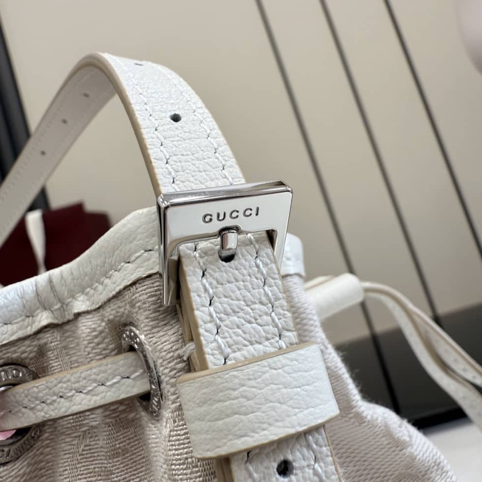 Gucci GG Canvas Mini Ivory Bucket Bag 875802_3_156491 Gucci GG Canvas Mini Ivory Bucket Bag 875802
