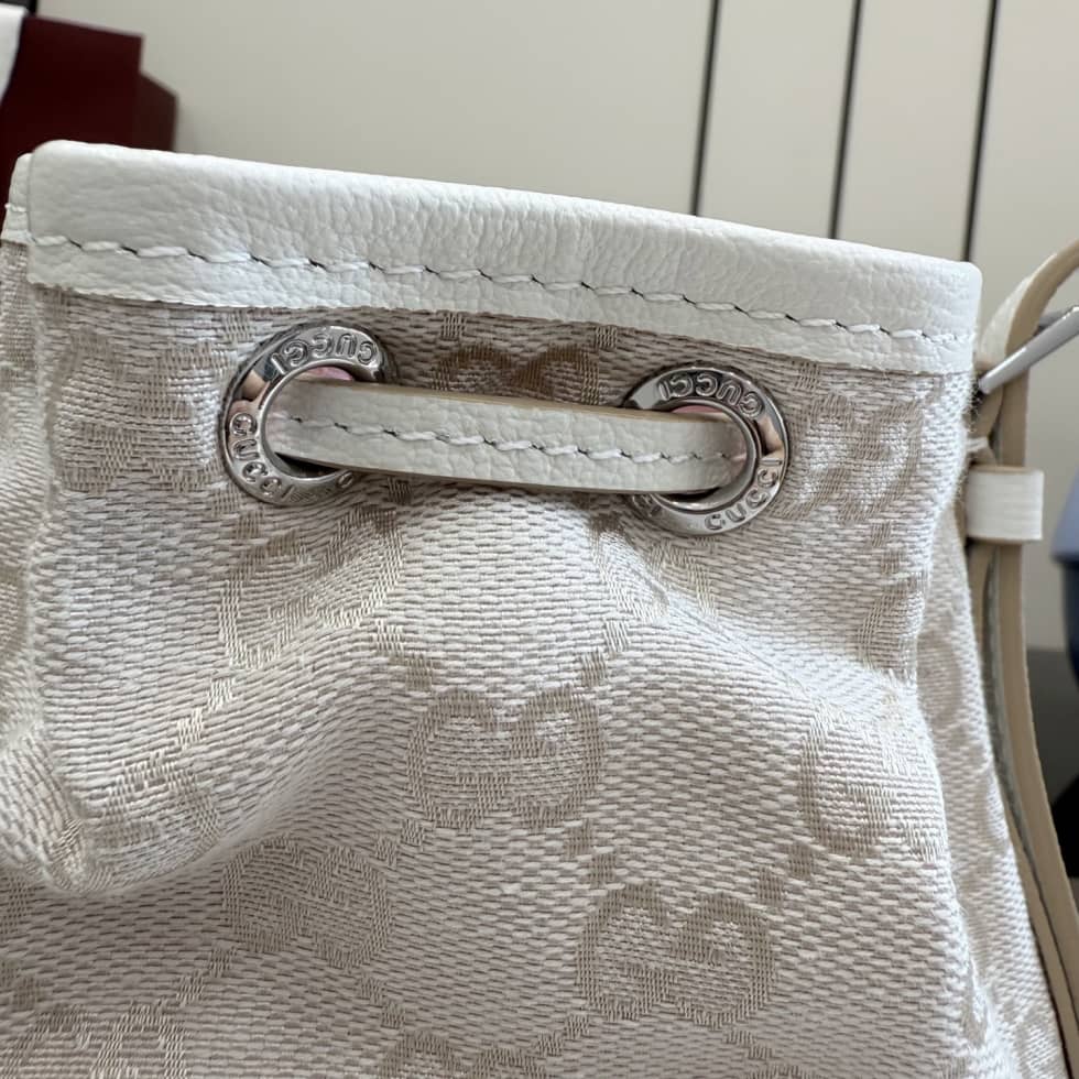 Gucci GG Canvas Mini Ivory Bucket Bag 875802_4_156491 Gucci GG Canvas Mini Ivory Bucket Bag 875802