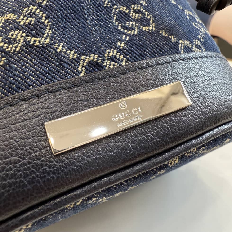 Gucci GG Denim Mini Blue Bucket Bag 875802_5_156501 Gucci GG Denim Mini Blue Bucket Bag 875802