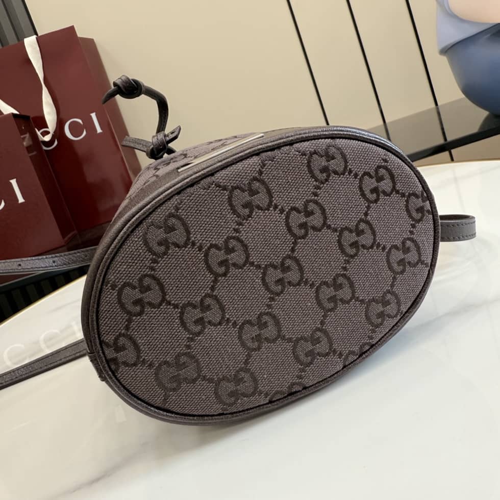 Gucci Mini Dark Brown Bucket Bag 875802_6_156511 Gucci Mini Dark Brown Bucket Bag 875802