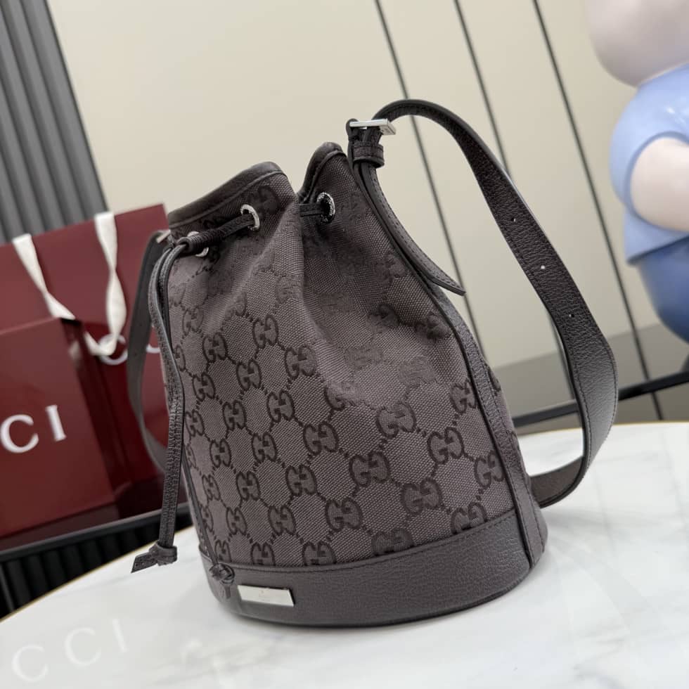Gucci Venice Small Dark Brown Bucket Bag 875237_2_156521 Gucci Venice Small Dark Brown Bucket Bag 875237
