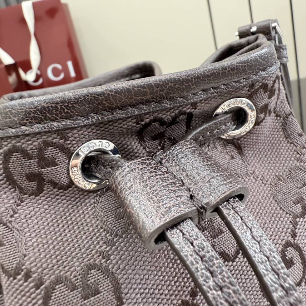 Gucci Venice Small Dark Brown Bucket Bag 875237_4_156521 Gucci Venice Small Dark Brown Bucket Bag 875237