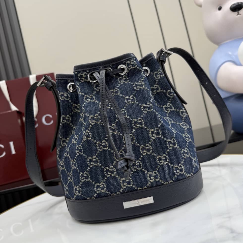 Gucci Venice Denim Small Blue Bucket Bag_10_156531 Gucci Venice Denim Small Blue Bucket Bag