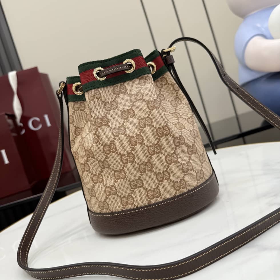 Gucci Canvas Mini Bucket Bag Sand Brown 876060_1_156551 Gucci Canvas Mini Bucket Bag Sand Brown 876060