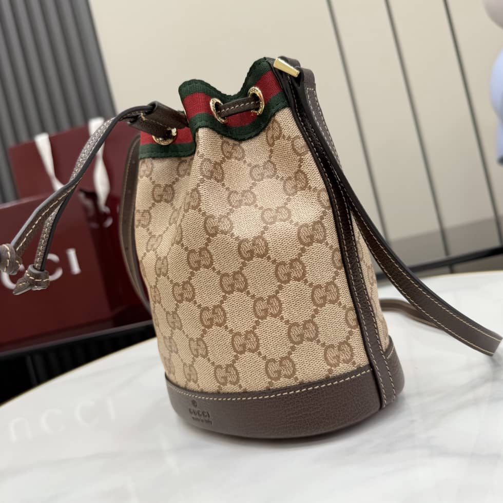 Gucci Canvas Mini Bucket Bag Sand Brown 876060_2_156551 Gucci Canvas Mini Bucket Bag Sand Brown 876060