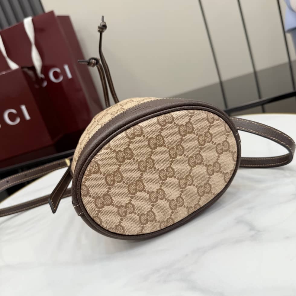 Gucci Canvas Mini Bucket Bag Sand Brown 876060_6_156551 Gucci Canvas Mini Bucket Bag Sand Brown 876060