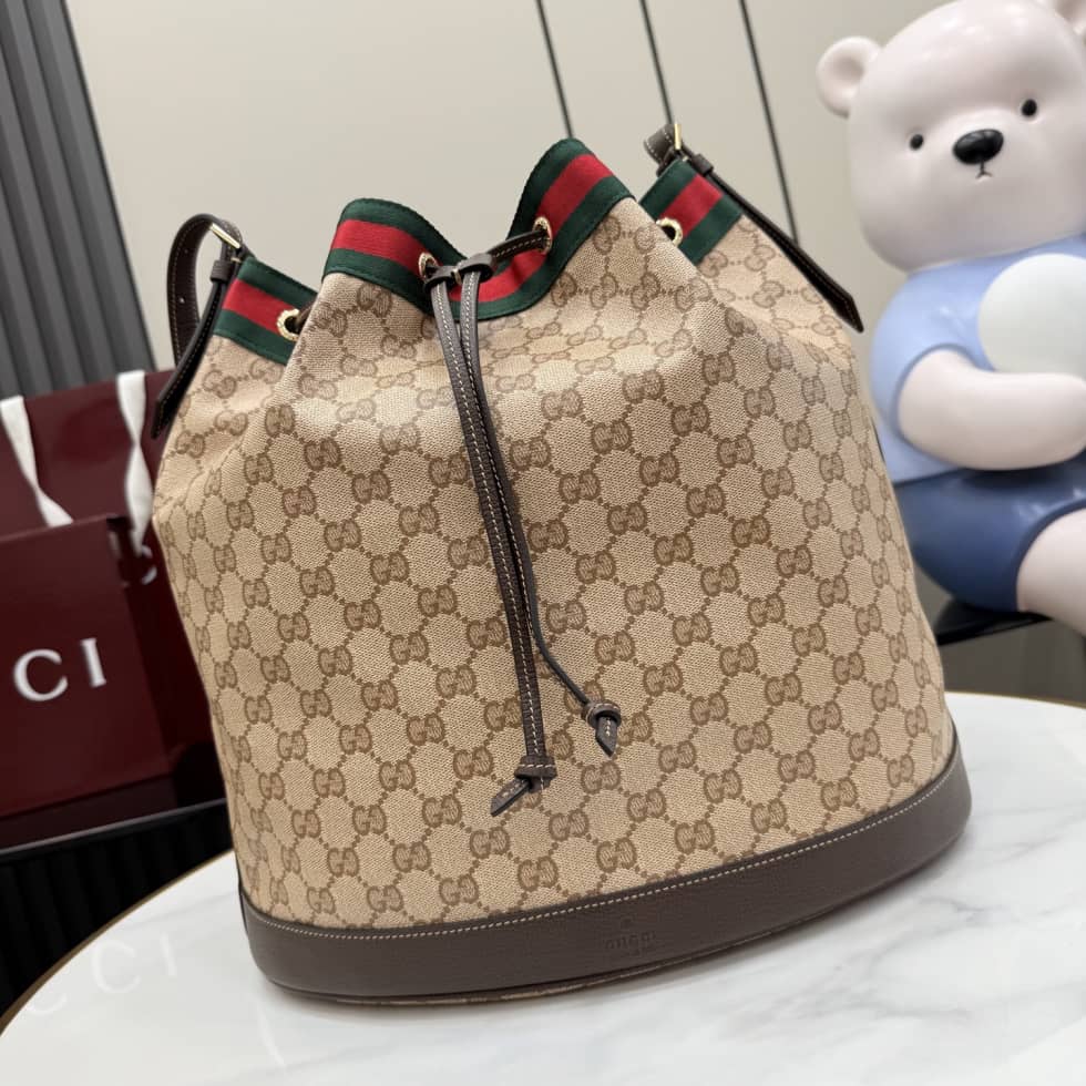 Gucci Venice Canvas Large Sand Brown Bucket Bag_10_156571 Gucci Venice Canvas Large Sand Brown Bucket Bag