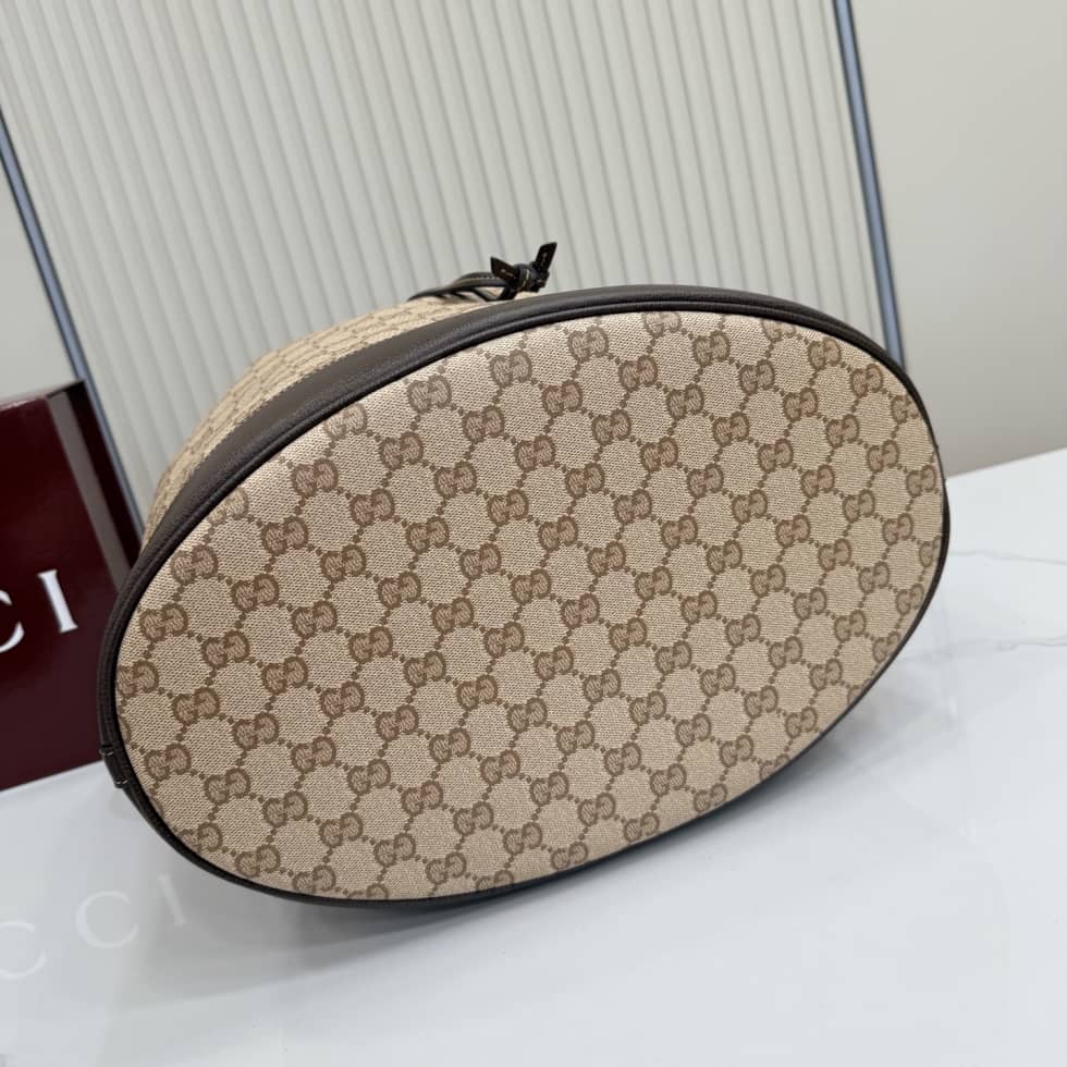 Gucci Venice Canvas Large Sand Brown Bucket Bag_6_156571 Gucci Venice Canvas Large Sand Brown Bucket Bag