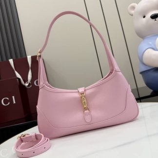 Gucci Jackie Slim Leather Medium Pink Shoulder Bag