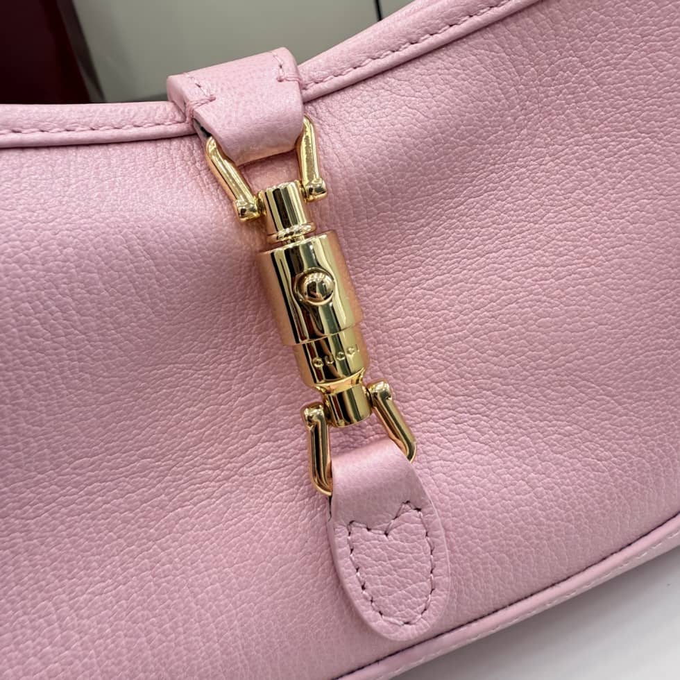 Gucci Jackie Slim Leather Medium Pink Shoulder Bag_4_156621 Gucci Jackie Slim Leather Medium Pink Shoulder Bag