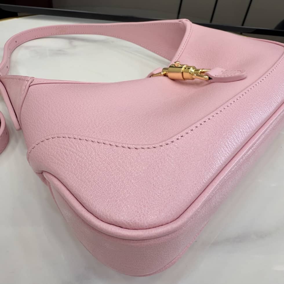 Gucci Jackie Slim Leather Medium Pink Shoulder Bag_5_156621 Gucci Jackie Slim Leather Medium Pink Shoulder Bag