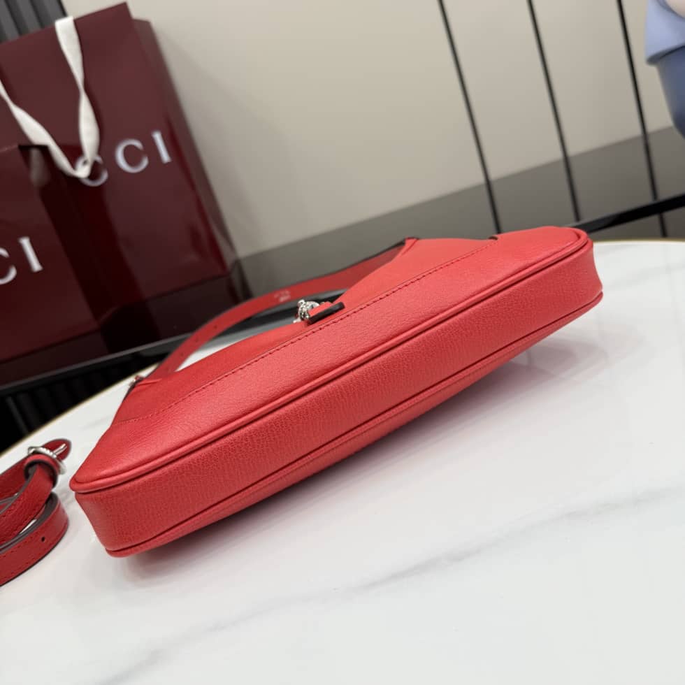Gucci Jackie Slim Leather Medium Red Shoulder Bag_3_156631 Gucci Jackie Slim Leather Medium Red Shoulder Bag