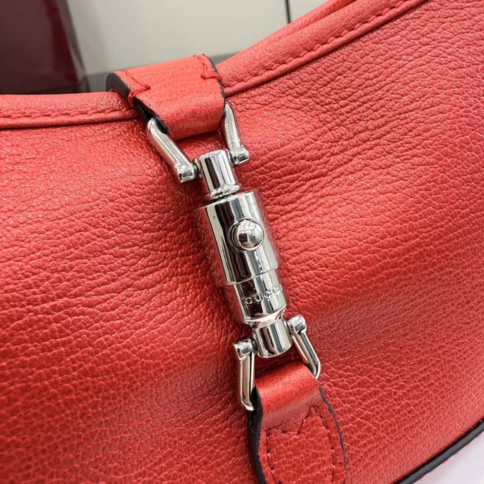Gucci Jackie Slim Leather Medium Red Shoulder Bag_4_156631 Gucci Jackie Slim Leather Medium Red Shoulder Bag