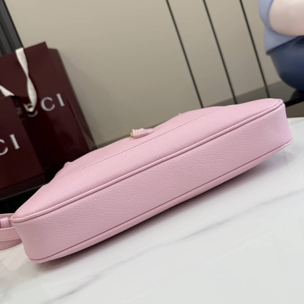 Gucci Jackie 1961 Leather Medium Pink Shoulder Bag_3_156641 Gucci Jackie 1961 Leather Medium Pink Shoulder Bag