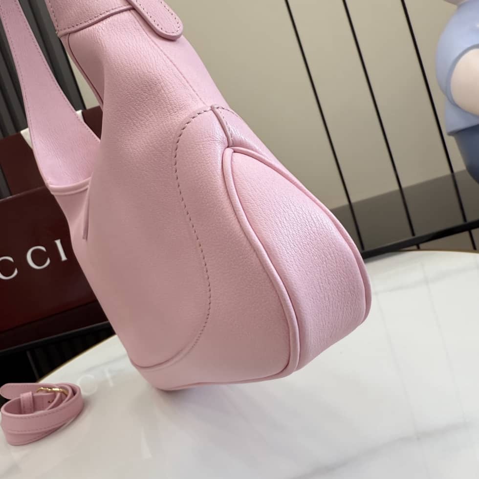 Gucci Jackie 1961 Leather Medium Pink Shoulder Bag_6_156641 Gucci Jackie 1961 Leather Medium Pink Shoulder Bag