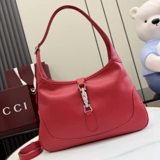 Gucci Jackie 1961 Leather Medium Red Shoulder Bag