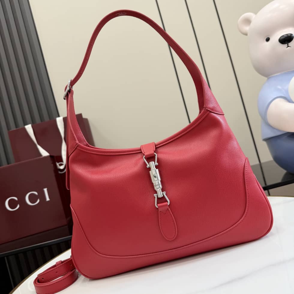 Gucci Jackie 1961 Leather Medium Red Shoulder Bag_10_156651 Gucci Jackie 1961 Leather Medium Red Shoulder Bag