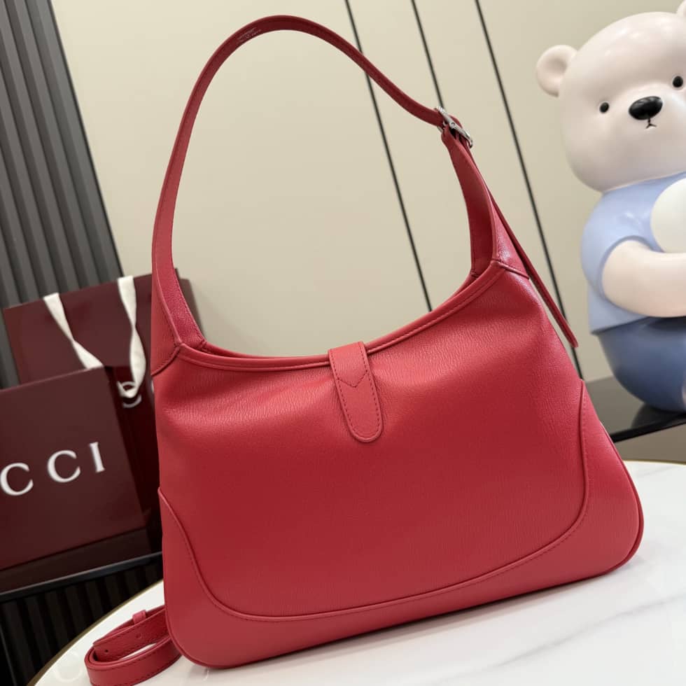 Gucci Jackie 1961 Leather Medium Red Shoulder Bag_1_156651 Gucci Jackie 1961 Leather Medium Red Shoulder Bag