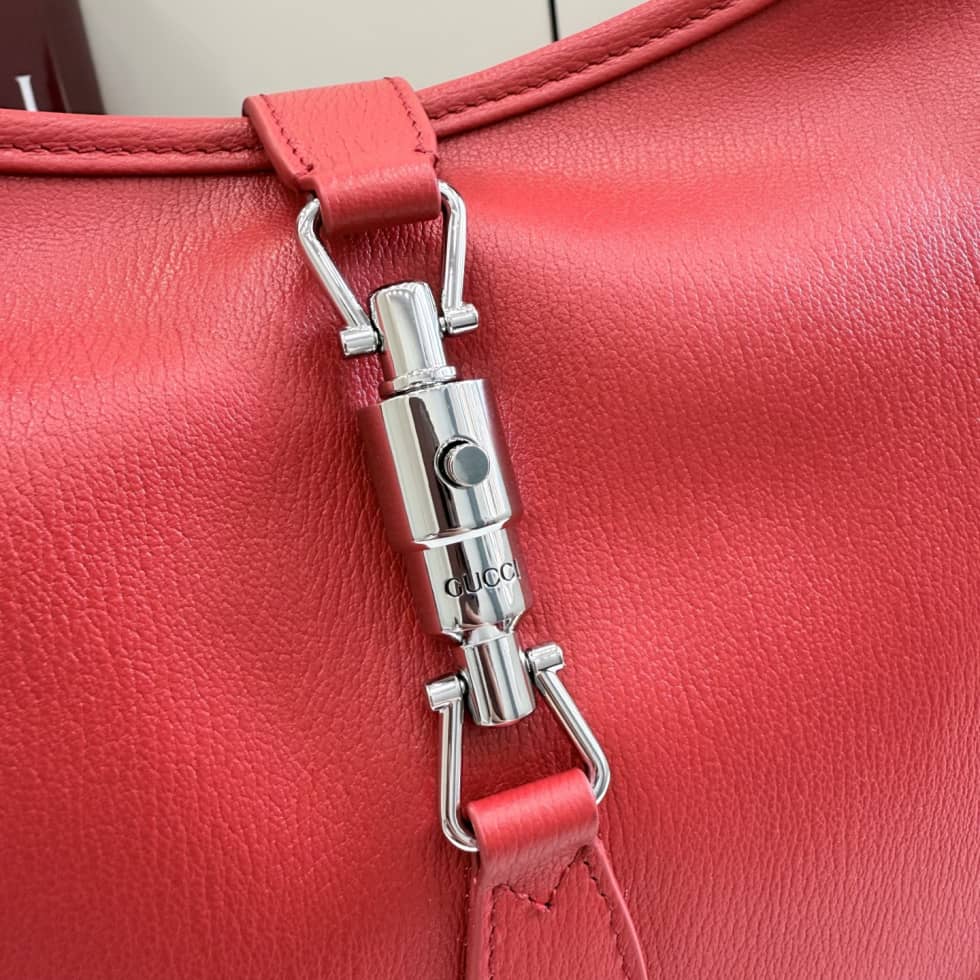 Gucci Jackie 1961 Leather Medium Red Shoulder Bag_5_156651 Gucci Jackie 1961 Leather Medium Red Shoulder Bag