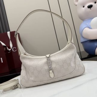 Gucci Jackie Slim Canvas Medium Ivory Shoulder Bag