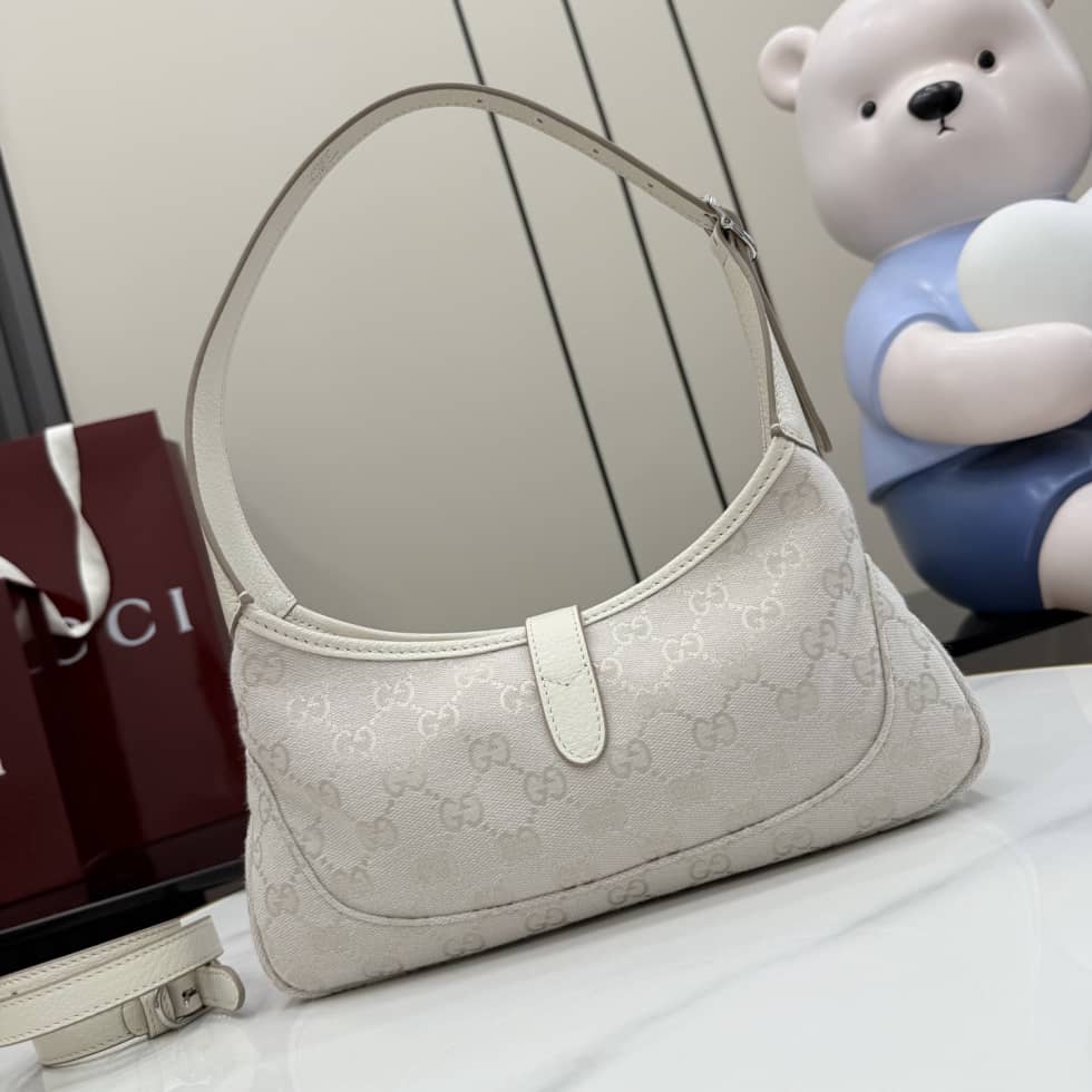 Gucci Jackie Slim Canvas Medium Ivory Shoulder Bag_1_156661 Gucci Jackie Slim Canvas Medium Ivory Shoulder Bag