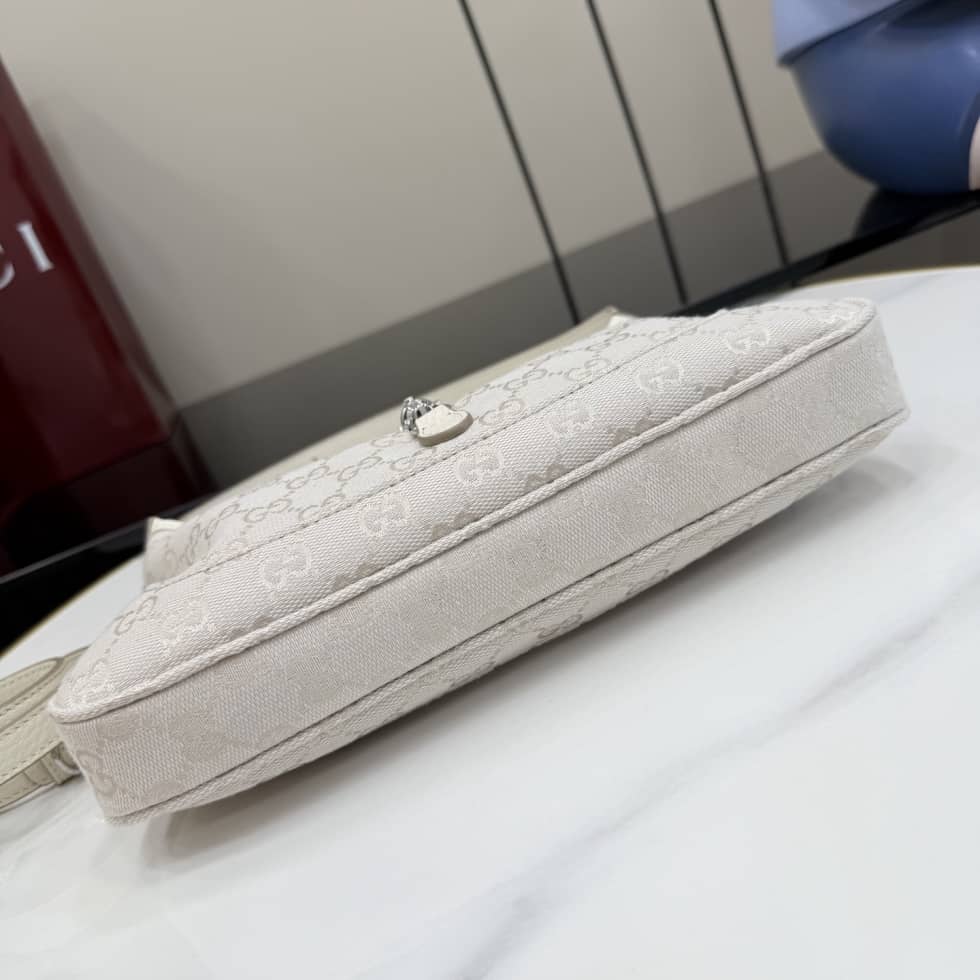 Gucci Jackie Slim Canvas Medium Ivory Shoulder Bag_3_156661 Gucci Jackie Slim Canvas Medium Ivory Shoulder Bag