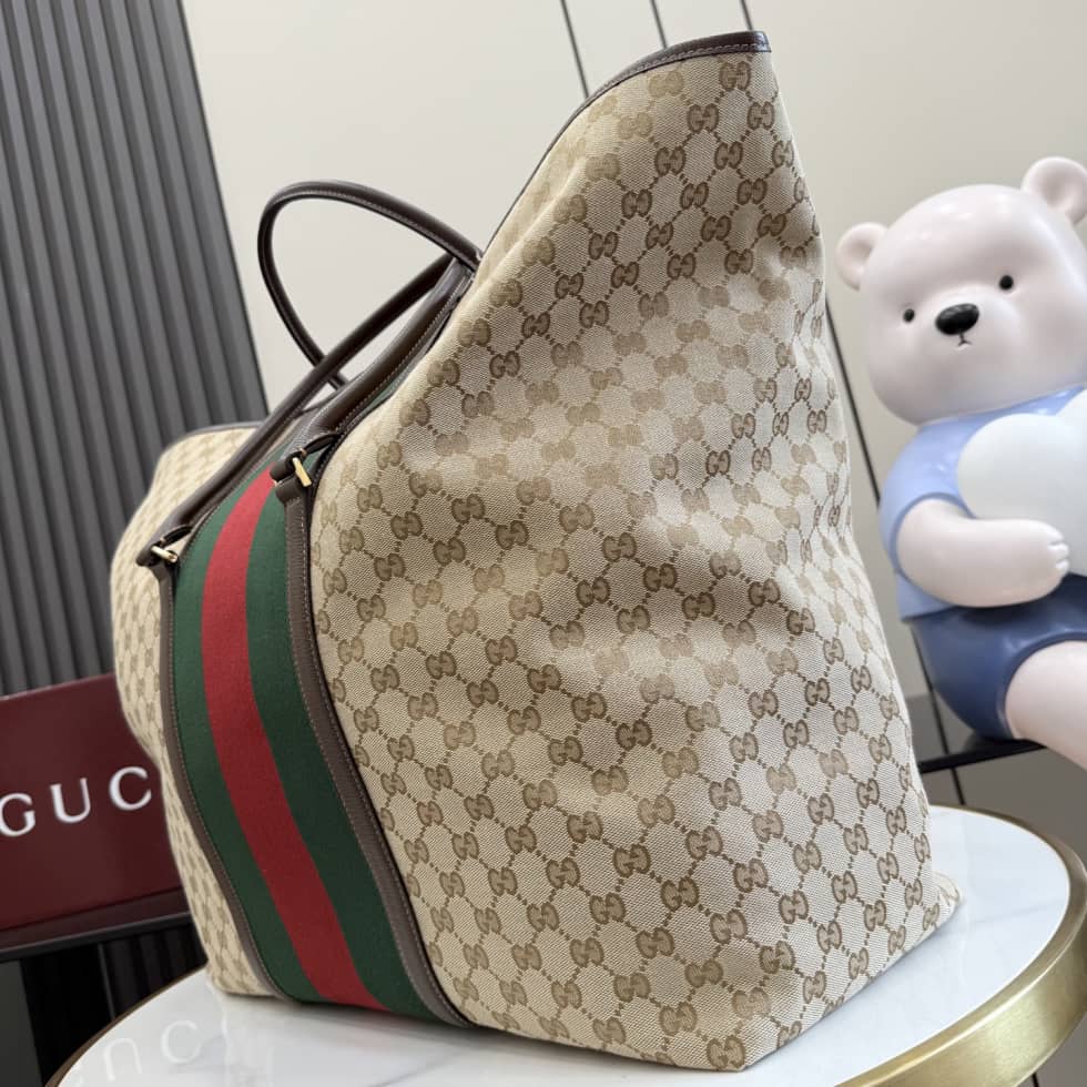 Gucci Canvas Medium Beige Travel Duffle Bag 874979_2_156681 Gucci Canvas Medium Beige Travel Duffle Bag 874979