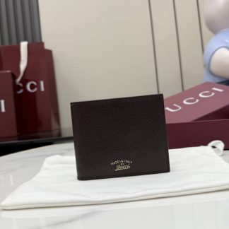 Gucci Lira Leather Dark Brown Bi-fold Wallet 867314