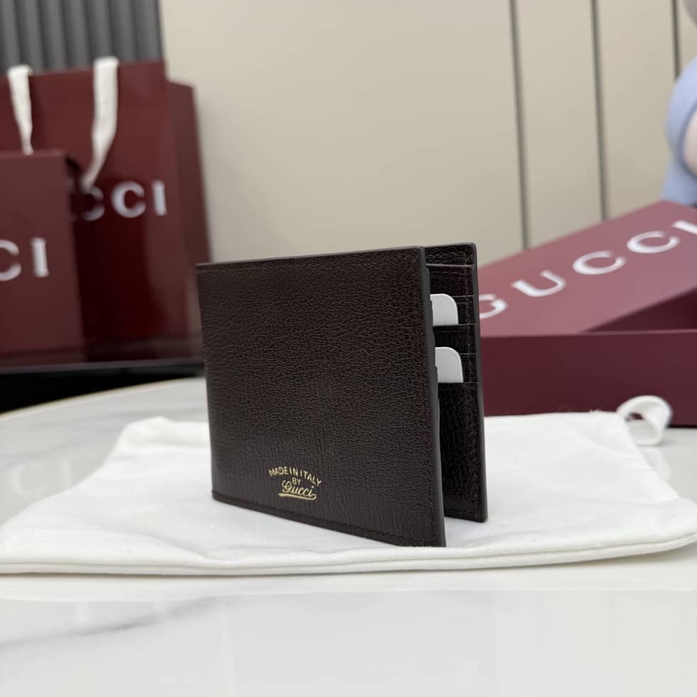 Gucci Lira Leather Dark Brown Bi-fold Wallet 867314_2_156731 Gucci Lira Leather Dark Brown Bi-fold Wallet 867314