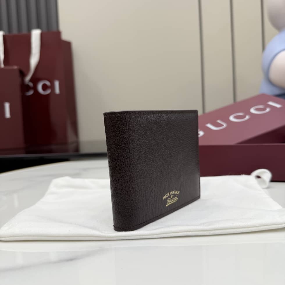 Gucci Lira Leather Dark Brown Bi-fold Wallet 867314_3_156731 Gucci Lira Leather Dark Brown Bi-fold Wallet 867314