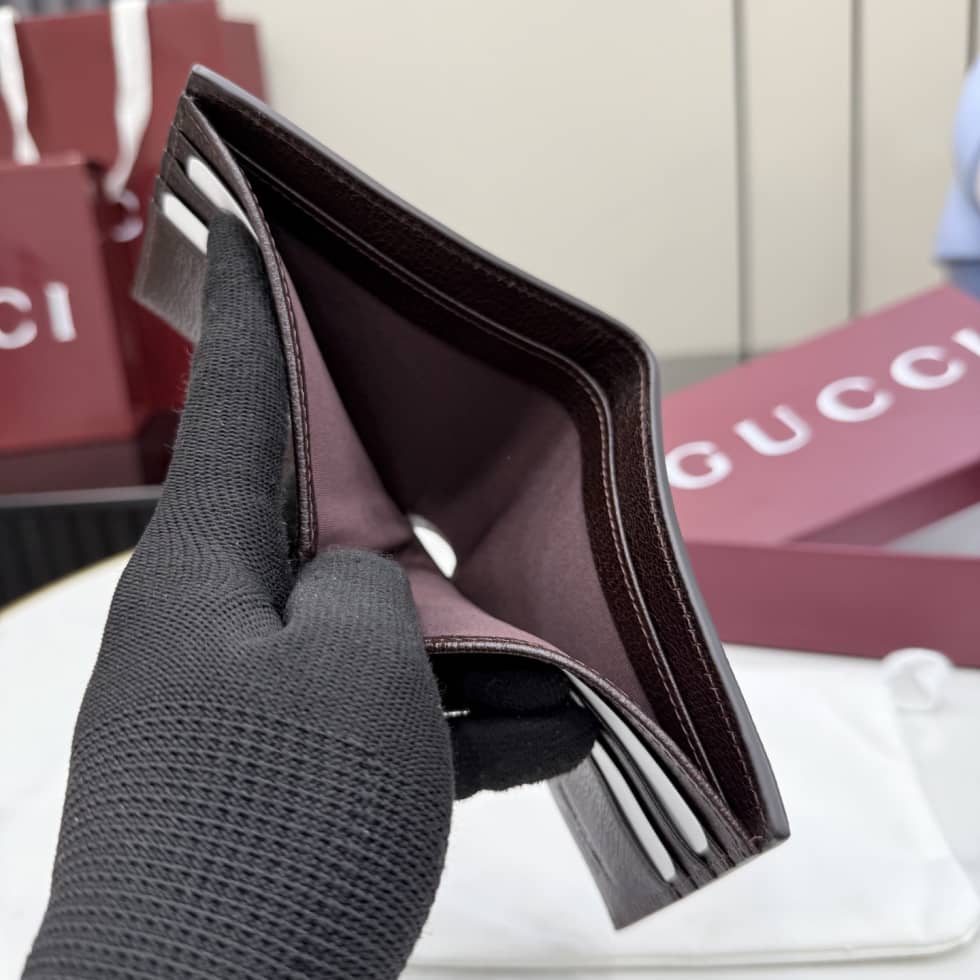 Gucci Lira Leather Dark Brown Bi-fold Wallet 867314_6_156731 Gucci Lira Leather Dark Brown Bi-fold Wallet 867314
