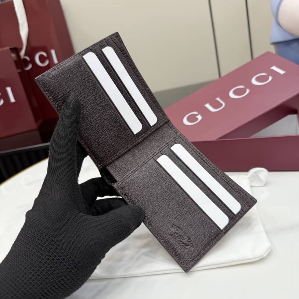 Gucci Lira Leather Dark Brown Bi-fold Wallet 867314_7_156731 Gucci Lira Leather Dark Brown Bi-fold Wallet 867314