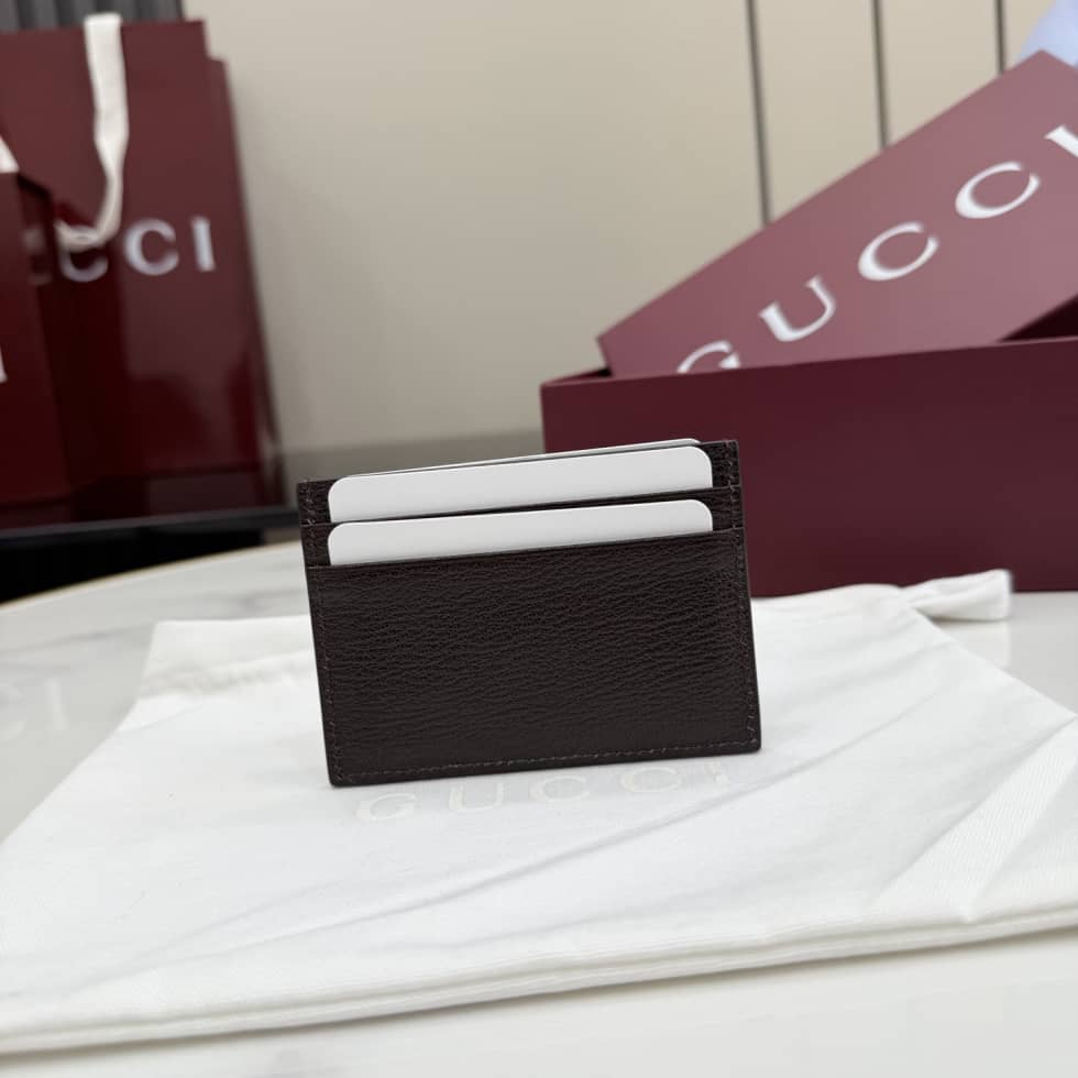 Gucci Lira Leather Dark Brown Card Case 867316_1_156771 Gucci Lira Leather Dark Brown Card Case 867316