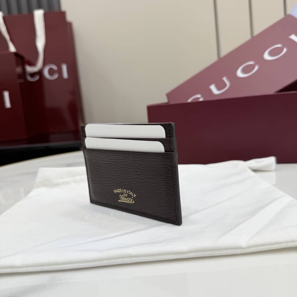Gucci Lira Leather Dark Brown Card Case 867316_2_156771 Gucci Lira Leather Dark Brown Card Case 867316