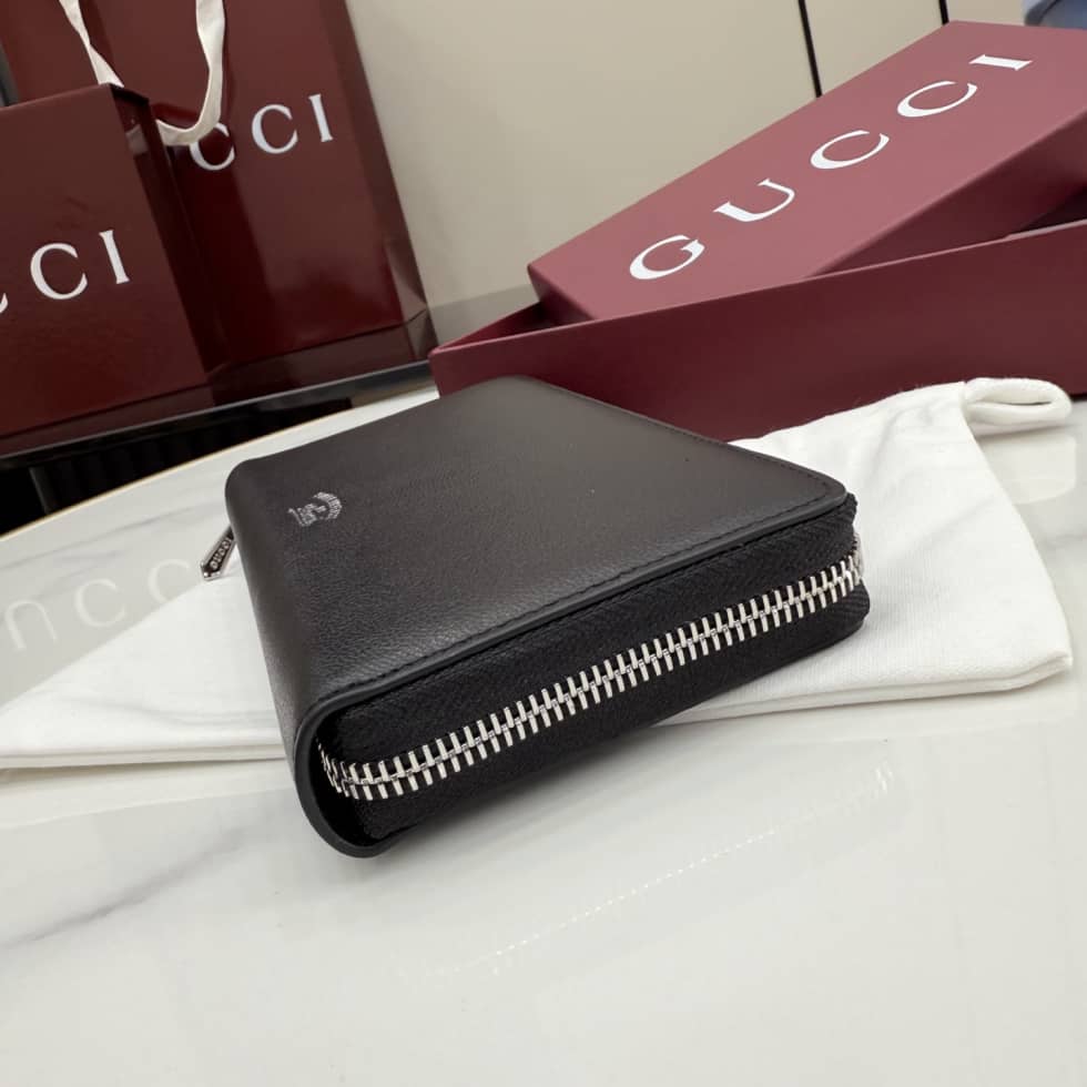 Gucci Lira Leather Black Zip Around Wallet 867318_6_156821 Gucci Lira Leather Black Zip Around Wallet 867318